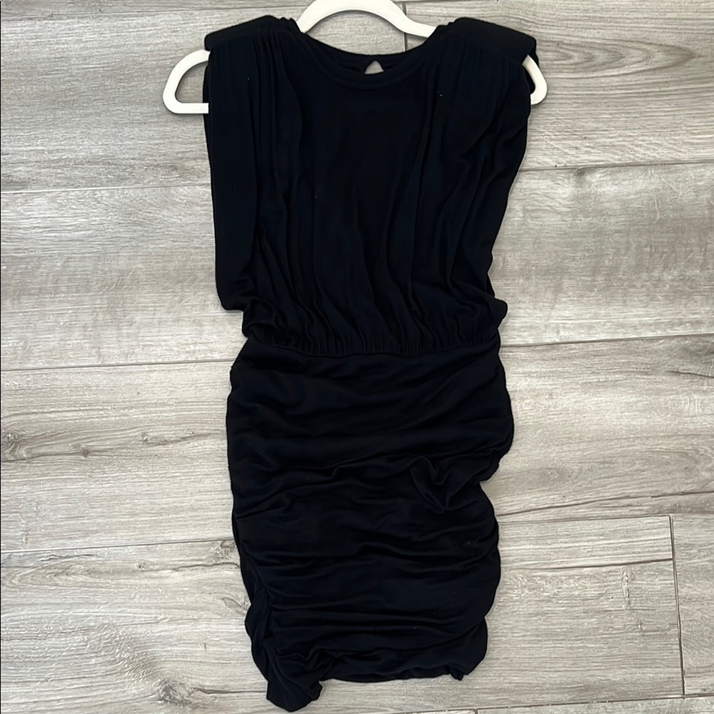 Ba&sh Elegant Black Sleeveless Dress with shoulder pads